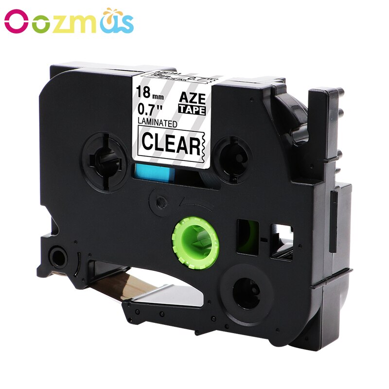 3-Pack Label Tape 18mm Black on Clear - Compatible Brother P-touch TZe-141