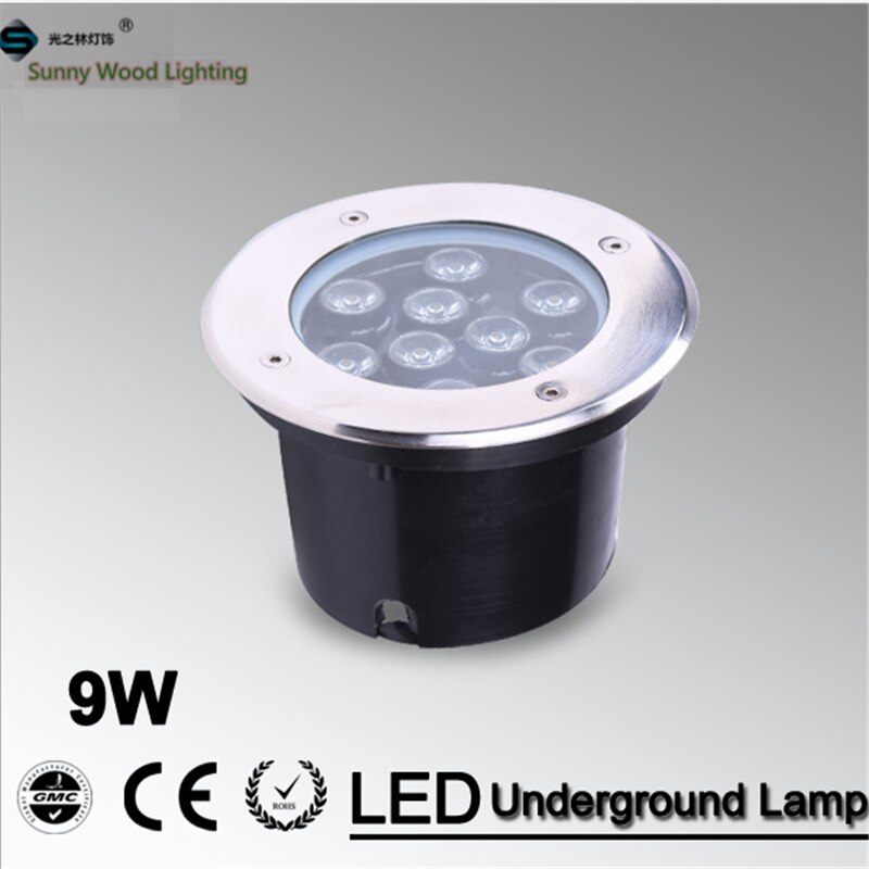 9W LED underground light ,160mm 85-265Vac input IP67 stainless steel led built in lamp ,outdoor waterproof inground spot light