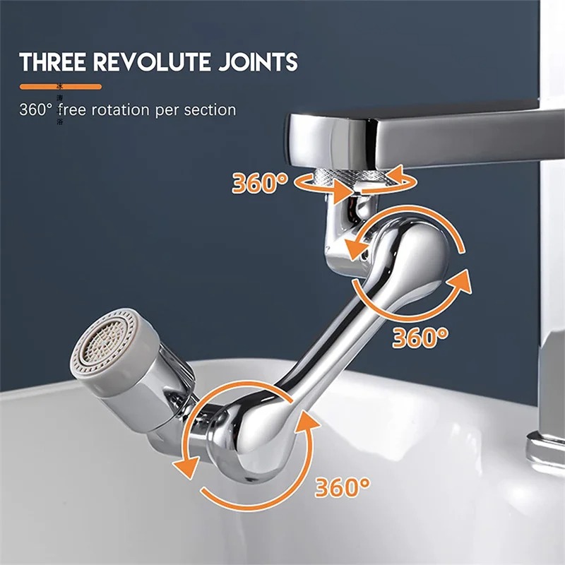 Draaibare Multifunctionele Uitbreiding Kraan Beluchter Aanrecht Kraan Extender Adapter Badkamer Kraan Swivel Robotarm Sink Fit