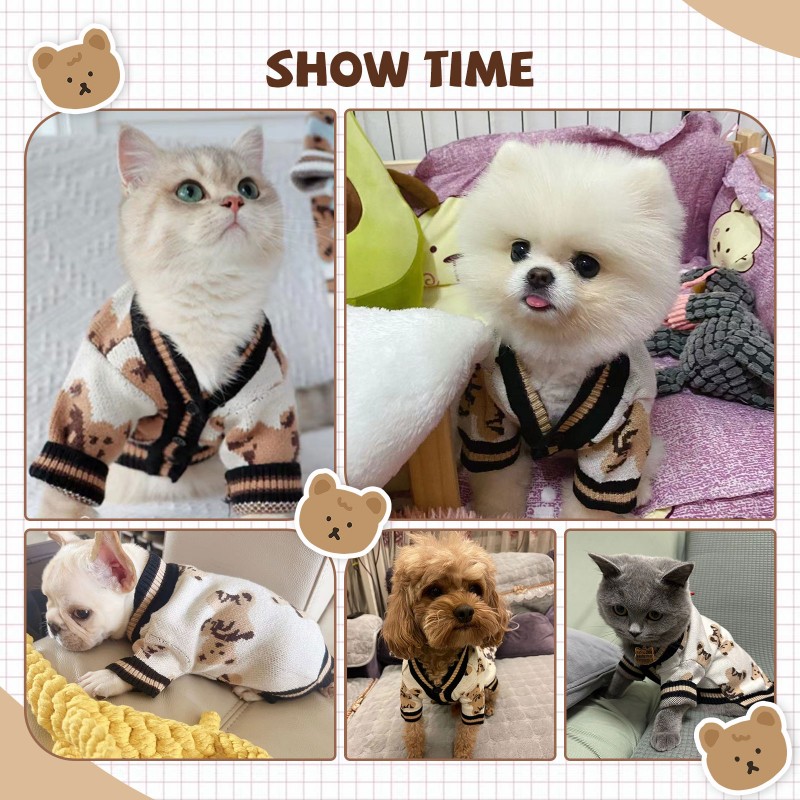 Hondentrui voor kleine middelgrote honden Puppy Kat Beer Patroon Vest Jas Chihuahua Yorkshire Kleding Outfit Hondenkostuum