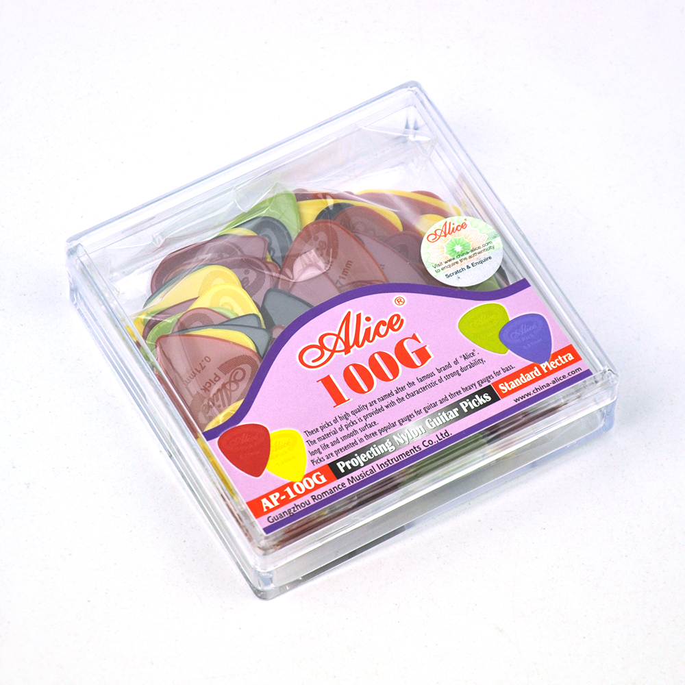 Alice-Lote de 500 Uds. De púas antideslizantes de nailon para guitarra, 0,58/0,71/0,81/0,96/1,2/1,5mm,