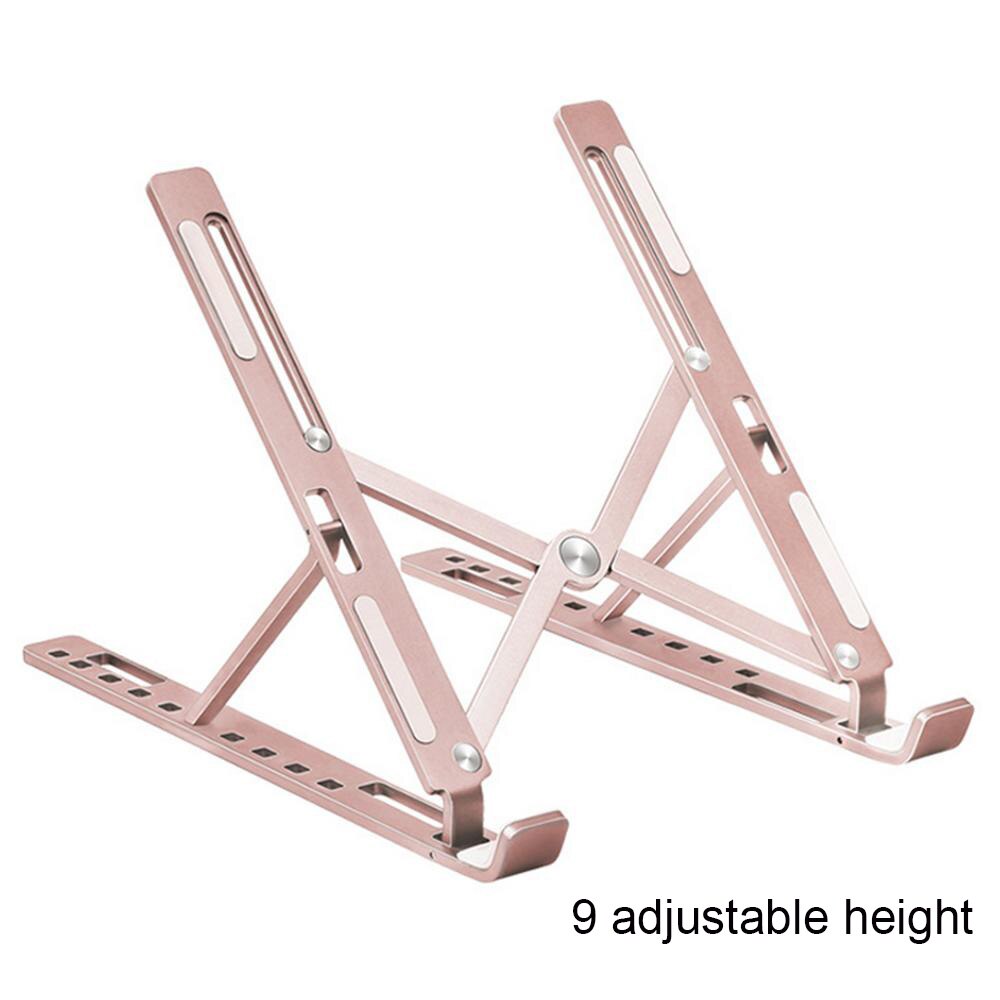 Besegad Adjustable Tablet Laptop Support Stand Bracket Holder for Apple Macbook Mac Book Pro Air 13 14 15.6inch Lenovo Dell iPad: Style B Rose Golden
