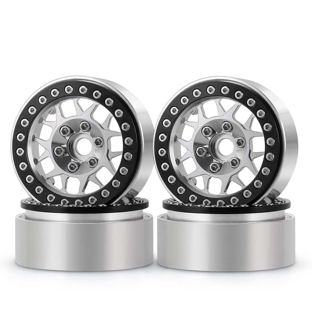 AXSPEED 4 llantas de Metal de 1,9 "/2,2 pulgadas Beadlock 25/35mm para Axial SCX10 Wraith TRX-4 D90 1/10 coche trepador de control remoto piezas de mejora: Verde