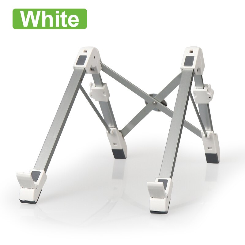 Draagbare Laptop Stand Opvouwbare Aluminium Verstelbare Hoogte Notebook Beugel Houder Voor Macbook Xiaomi Laptop Tablet Telefoon: WHITE