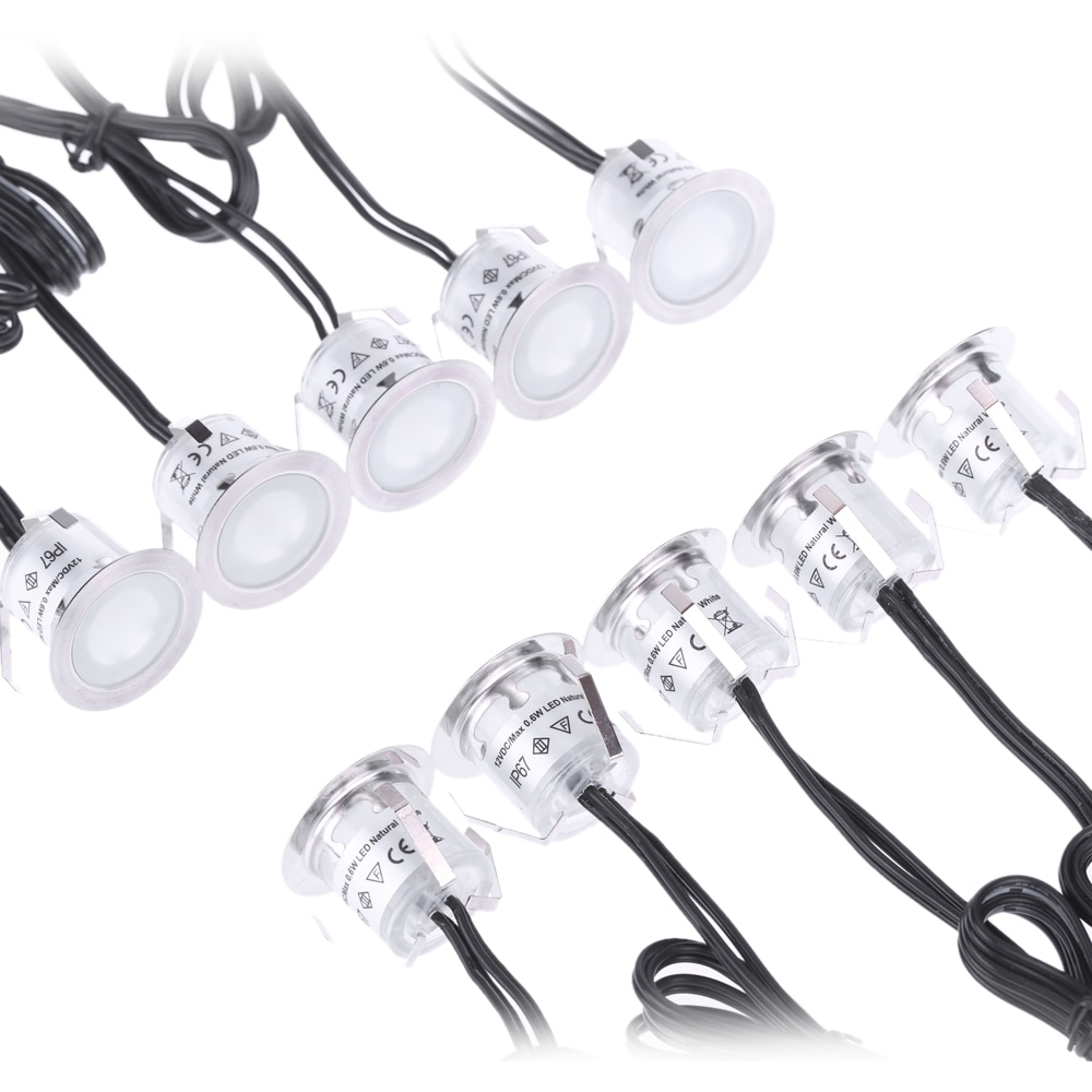 10Pcs 32mm LED Deklicht Outdoor Waterdichte Verzonken Ondergrondse Lamp LED Floor Light Trappen Stap Lamp Muur Spotlight SMD2835