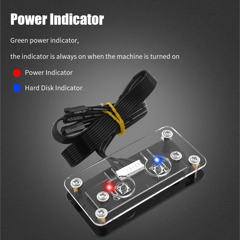 TISHRIC Power Button for PC Desktop External Power Switch/Restart Key PC Power Button 0.6M/1.6M Computer Case Key Button