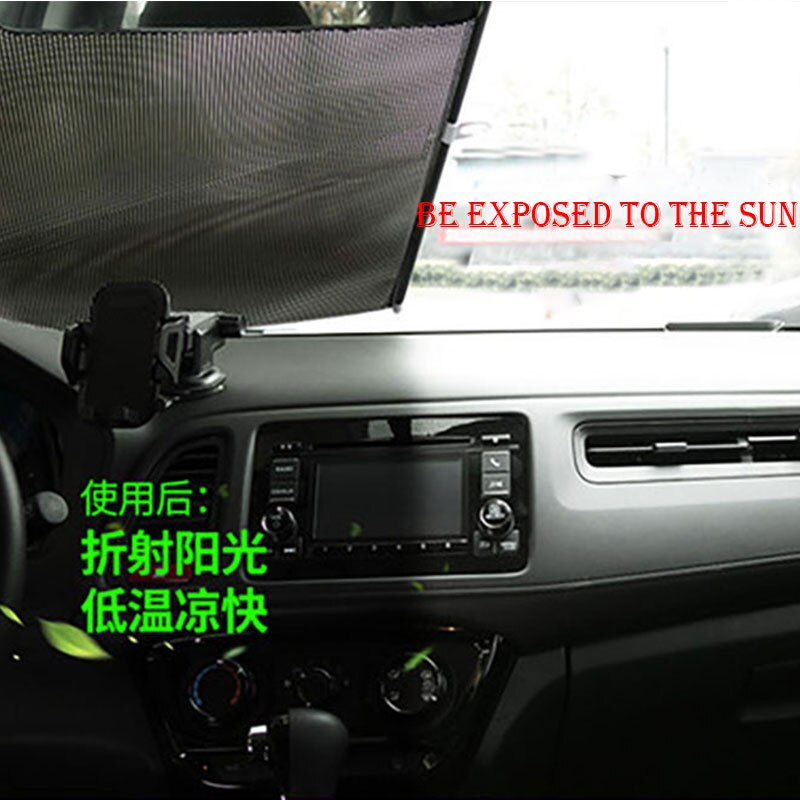 Car Sun Shade UV Protection Curtain Front Back Windshield Sun Block Blinks Black Cover Suction Cup Universal Cars Accessories