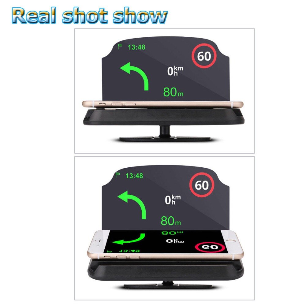 Car Hud Head Up Display projector Holder Speed Warning GPS Navigation Non-slip HUD Bracket For Smartphone Folding Holder