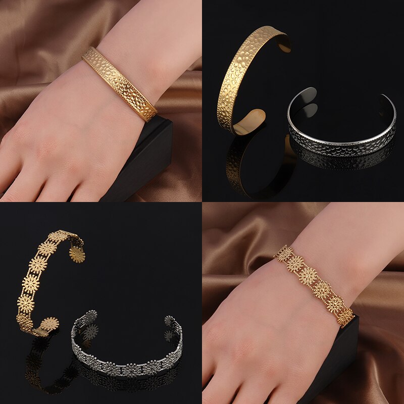 Women Stainless Steel Bracelets For Women Geometric Snake Bangle Bracelet Cuban Open Cuff Bracelet Punk Bracelet Jewelry