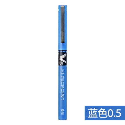 7 pcs/lot Japan Pilot V5 Liquid Ink Pen 0.5mm 7 Colors to Choose BX-V5 standard pen office and school stationery stylo: blue  7pcs