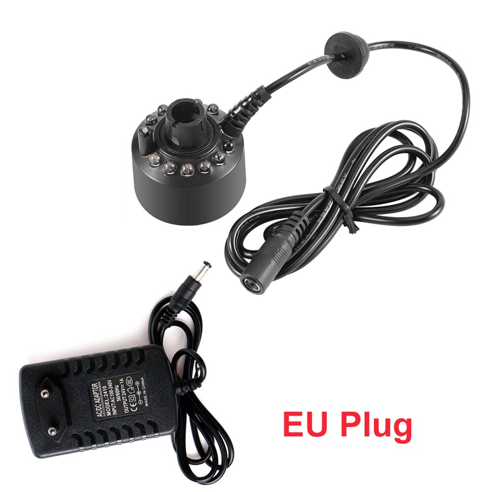 Ultrasonic Mist Maker 12 LED Fish Tank Mist Maker Forger Atomizer Humidifier For Aquarium Decoration AU/EU/US/UK Plug D30: Eu plug
