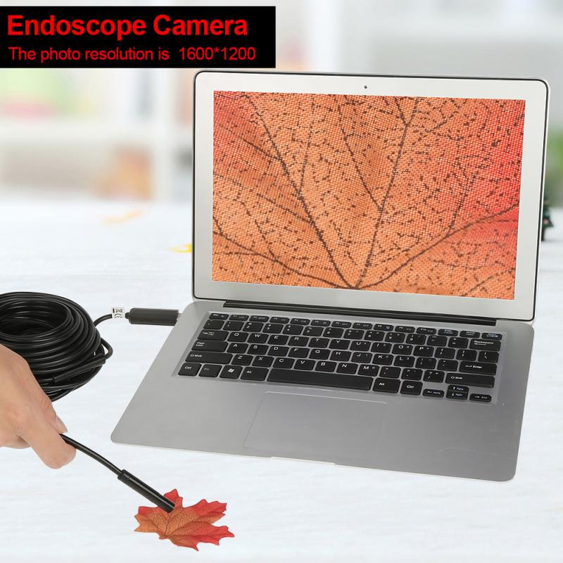 Endoscope USB de 15 mètres, Endoscope à 60 degrés avec caméra étanche de 2 mégapixels pour les tuyaux, outil d'inspection de voiture, remise