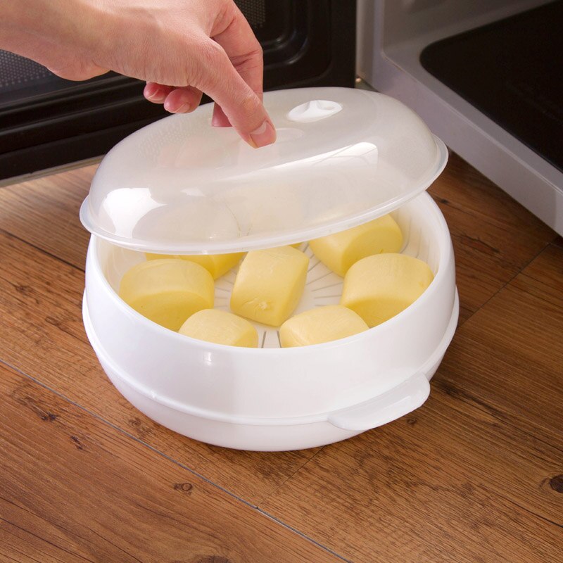 2 Tier Microwave cooker Food Steamer pot with lid Cookware Cooking Pot Microwave Oven bowl Kitchen Gadgets Accessories