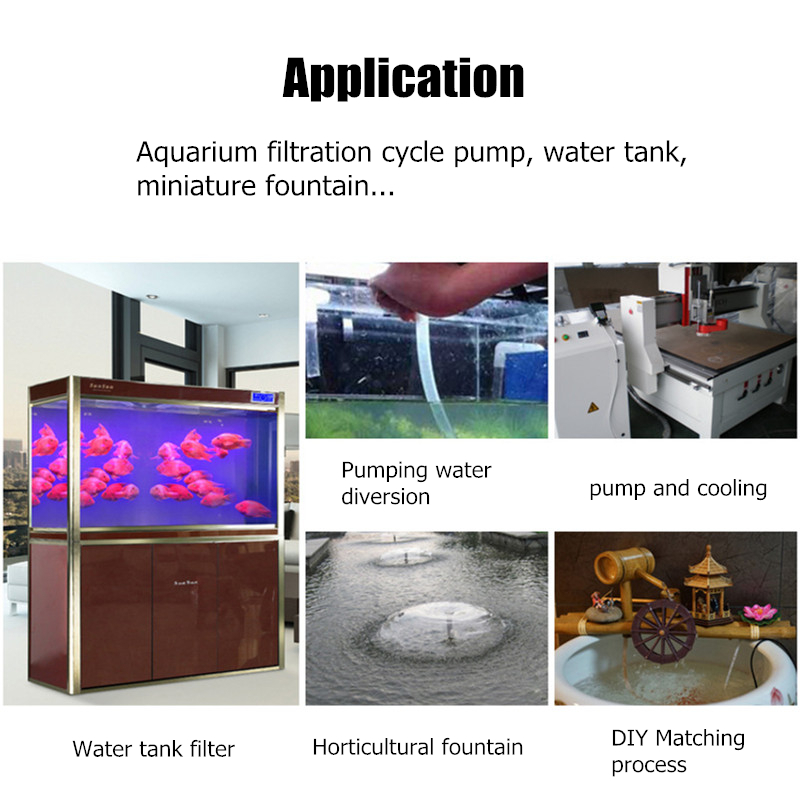 Aquarium Water Pump Ultra Quiet Filter Fish Pond Fountain Aquarium Tank High-lift 2.5W 200L/H EU Plug