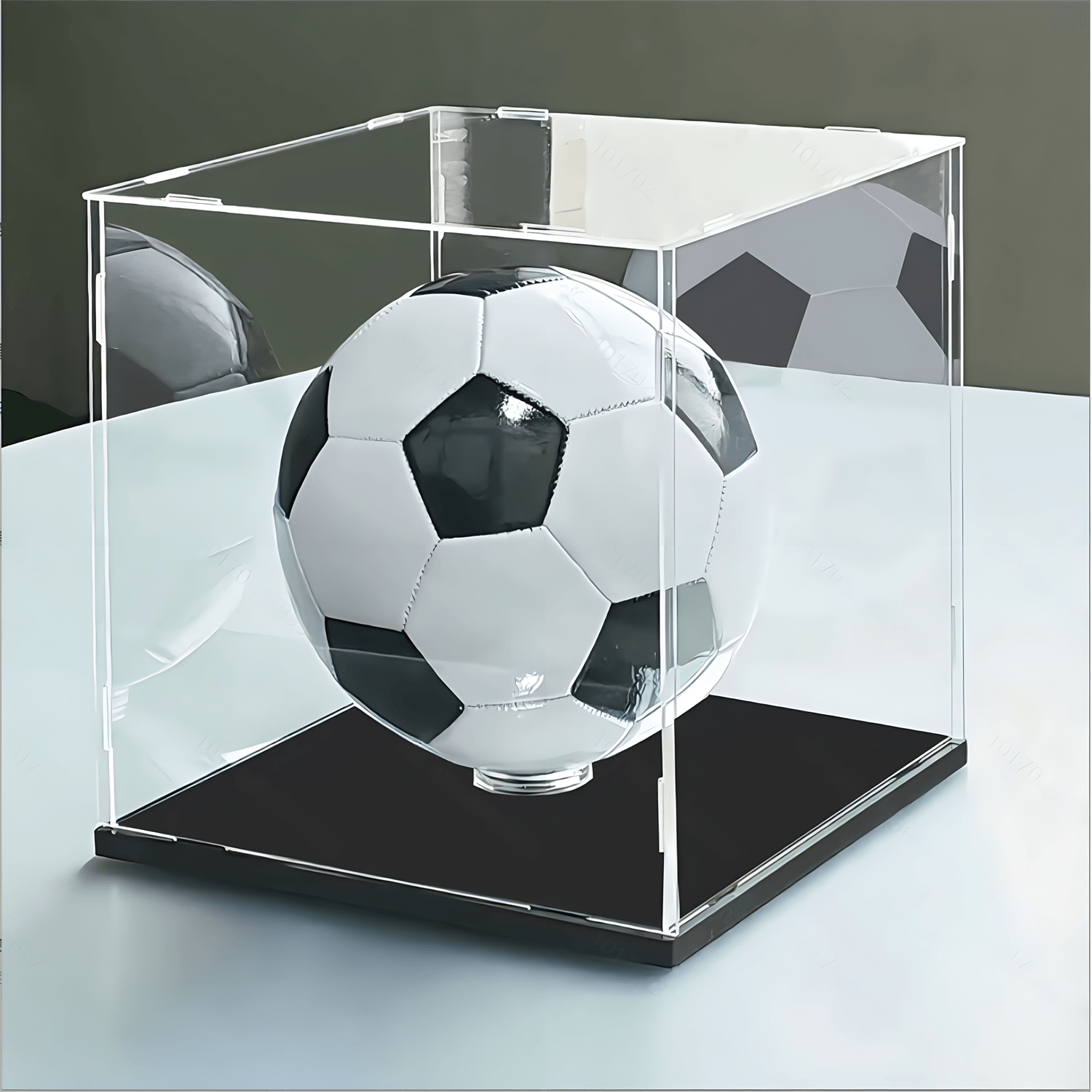 1 acrylic assembly display box, football and basketball display collection, (complimentary circular base accessory * 1)