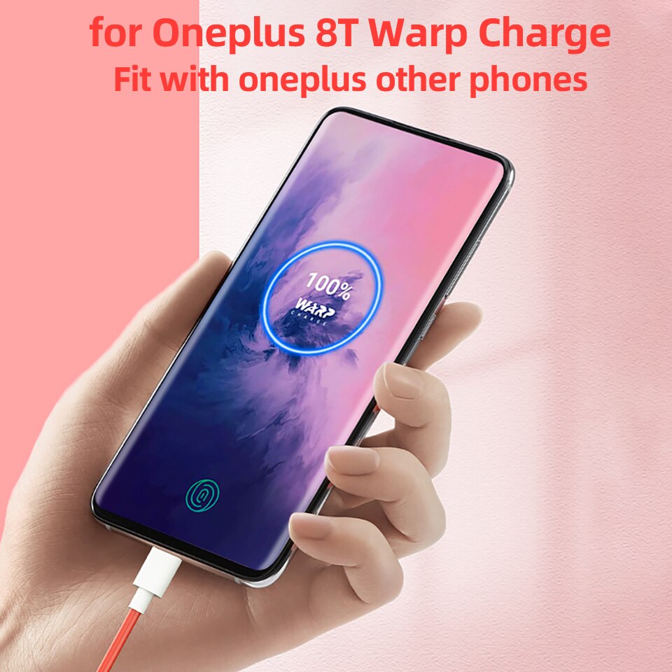 65W OnePlus 8T Warp Ladekabel 6,5 EINE USB-C Dash Lade Kabel Für Eine Plus 8T + 5G 1 + 8 Pro Nord 1 + 8 1 + 7T Pro 1 + 7T 1 + 6T 1 + 5 3T