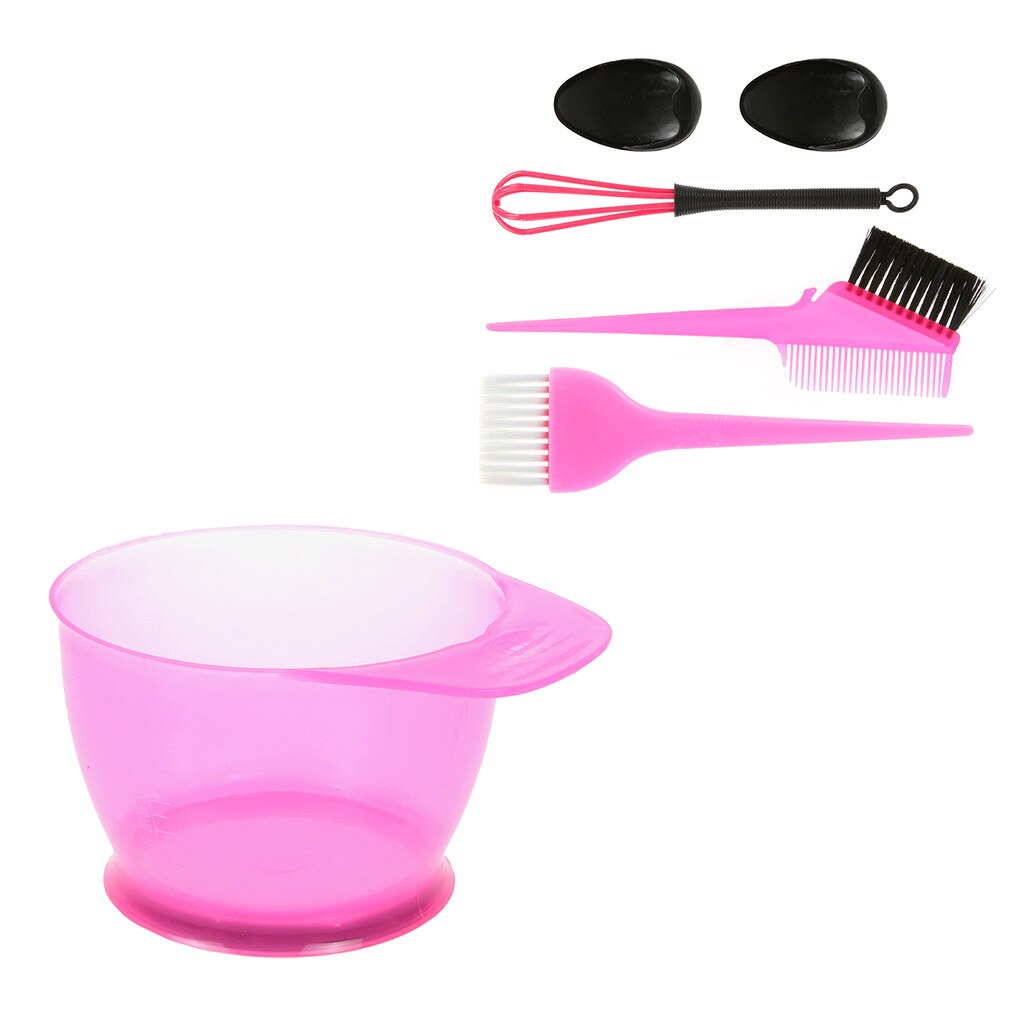 Coloration cheveux Teinture Kit de Peigne de Brosse De Couleur De Mélange Bol Outil De Coiffure Salon Teinte Ensemble directe: Pink