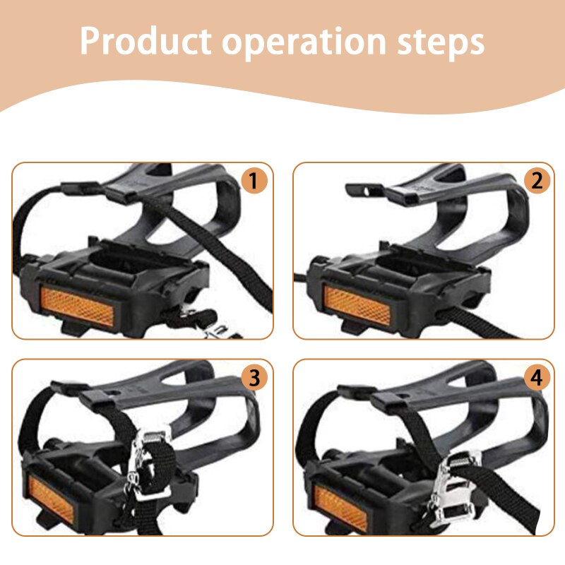 Cykelpedaler spinningcyklar för fitnessövningar med tåklämmor och bälten för utomhusridning inomhus cykelpedaler