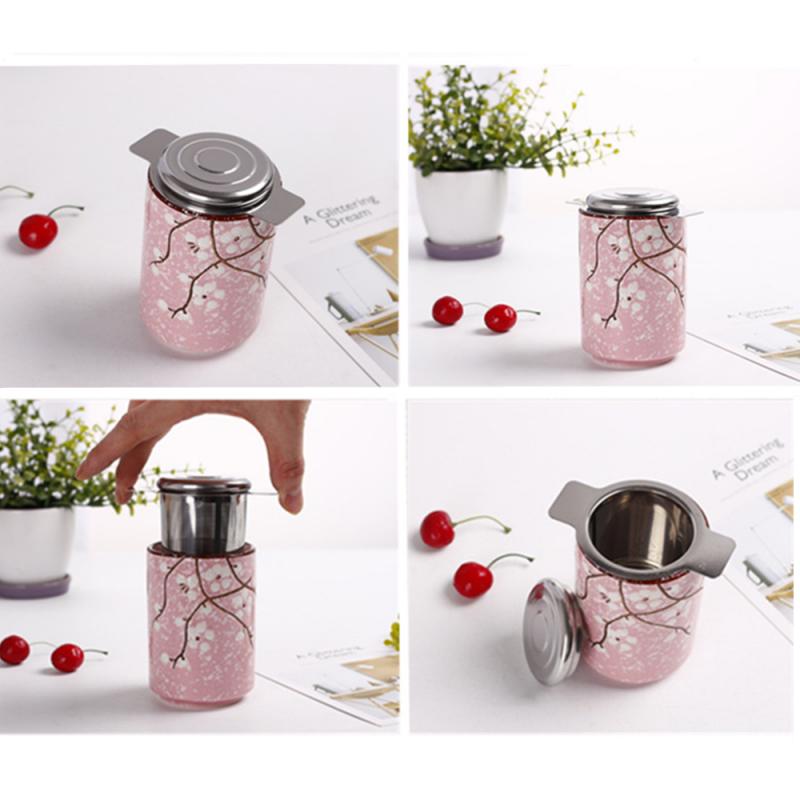 Teinfuser te sil løst krydderfilter te lekkasje mesh rustfritt stål te filter med deksel drinkware kjøkkenutstyr