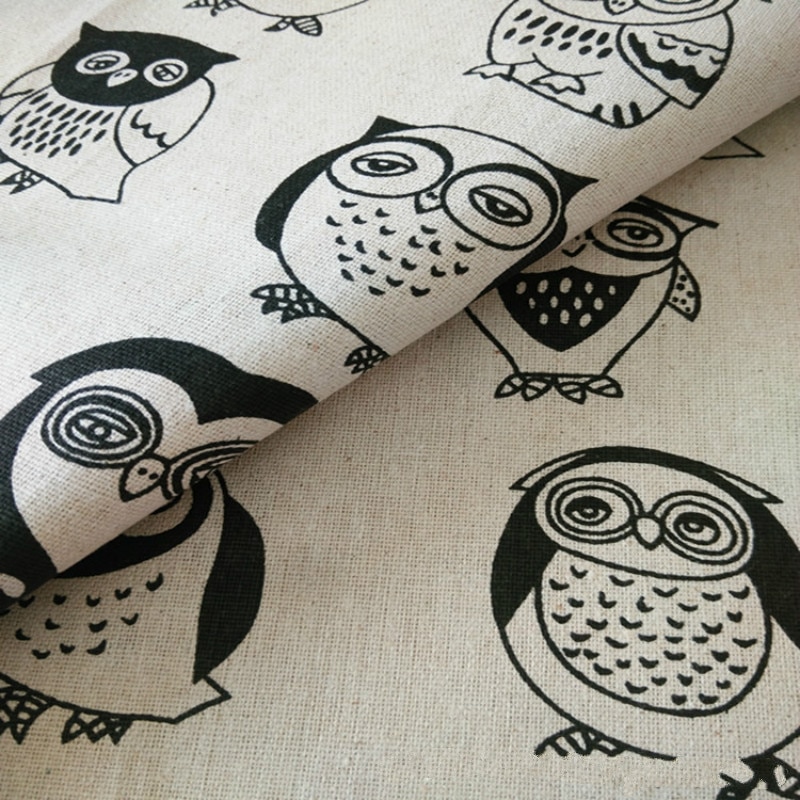 Retro bomuld linned stof trykt syning polstring gardin dug bomuldsklud til gør-det-selv-tasker materiale