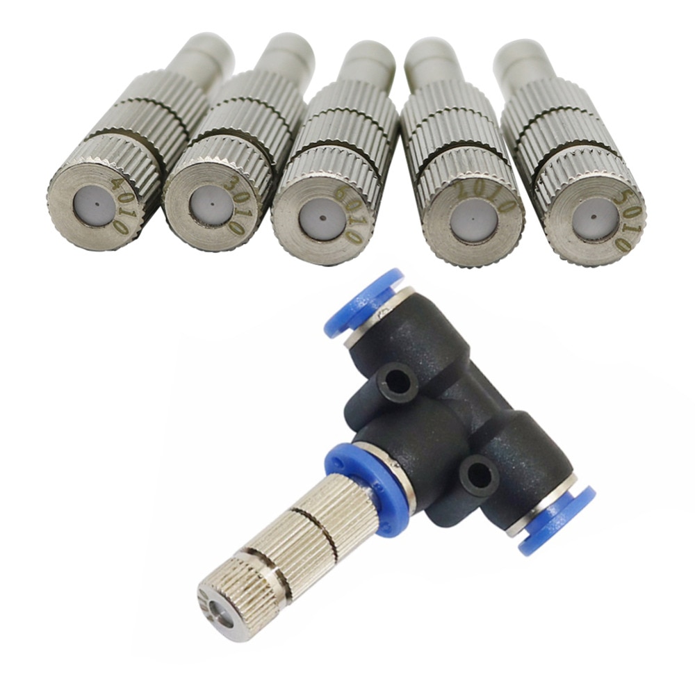 0.2-0.6mm Misting Fogging Spray Disinfectant Spray Sprinkler Push-in Low Pressure Atomizing Nozzle with Filter 3 Pcs