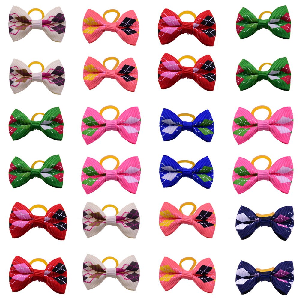 Accesorios para mascotas, lazos para el pelo de perro, bandas de goma, decoración para Collar de pelo de Mascota, accesorios para perro, 100 Uds.