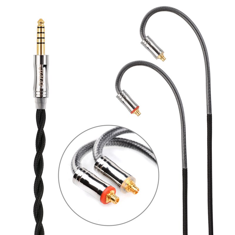 NiceHCK JIALAI JLDT2 Cost Effective OCC HiFi Cable Upgrade Replace Wire 3.5/2.5/4.4mm MMCX/QDC/0.78mm 2Pin For NRA ZEX ZAS DQ6: 4.4mm With MMCX