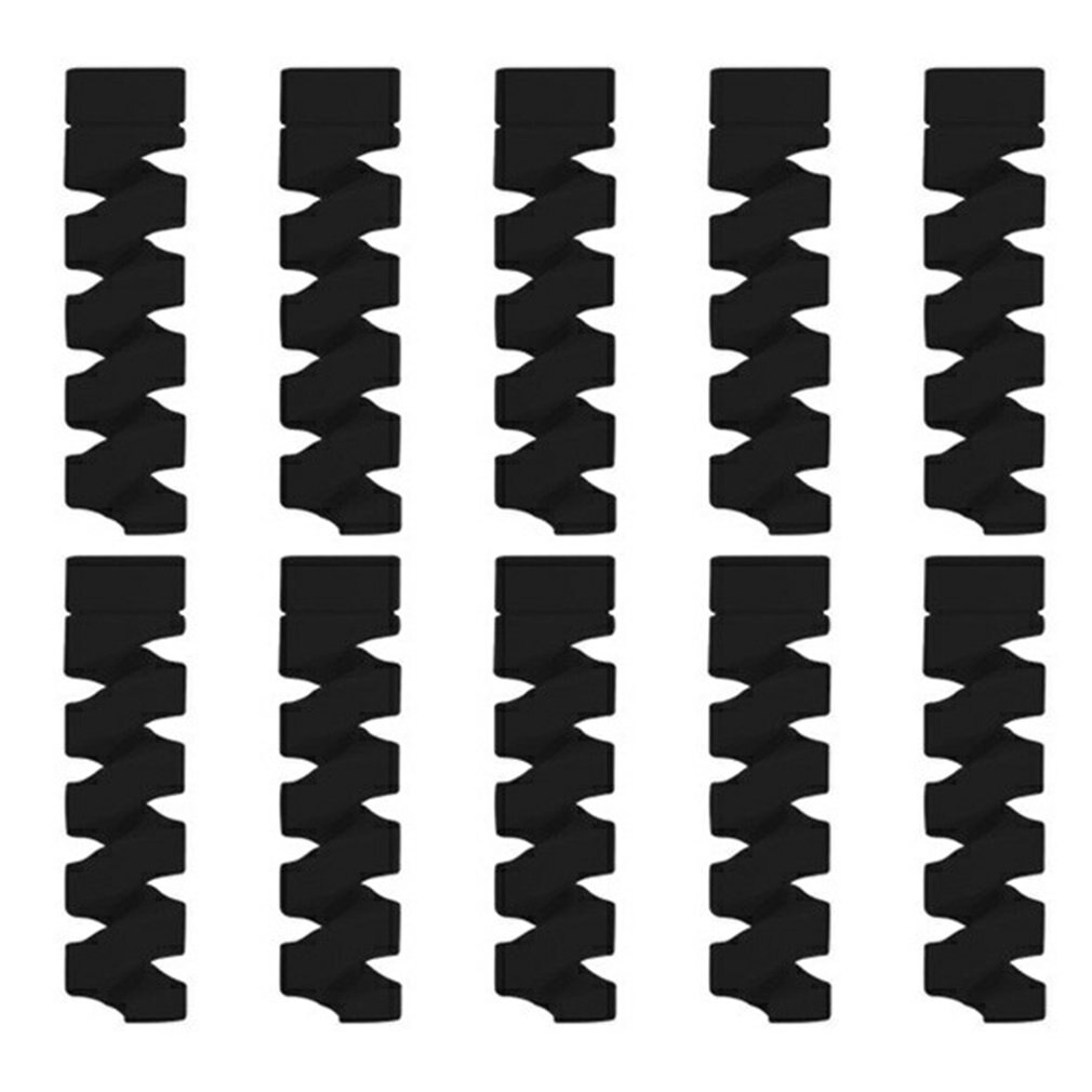 2-10Pcs Cable Protector Winder Wire Cord Organizer Cover for iphone USB Charger Cable Cord Spiral USB Cable Protection: 10pcs black
