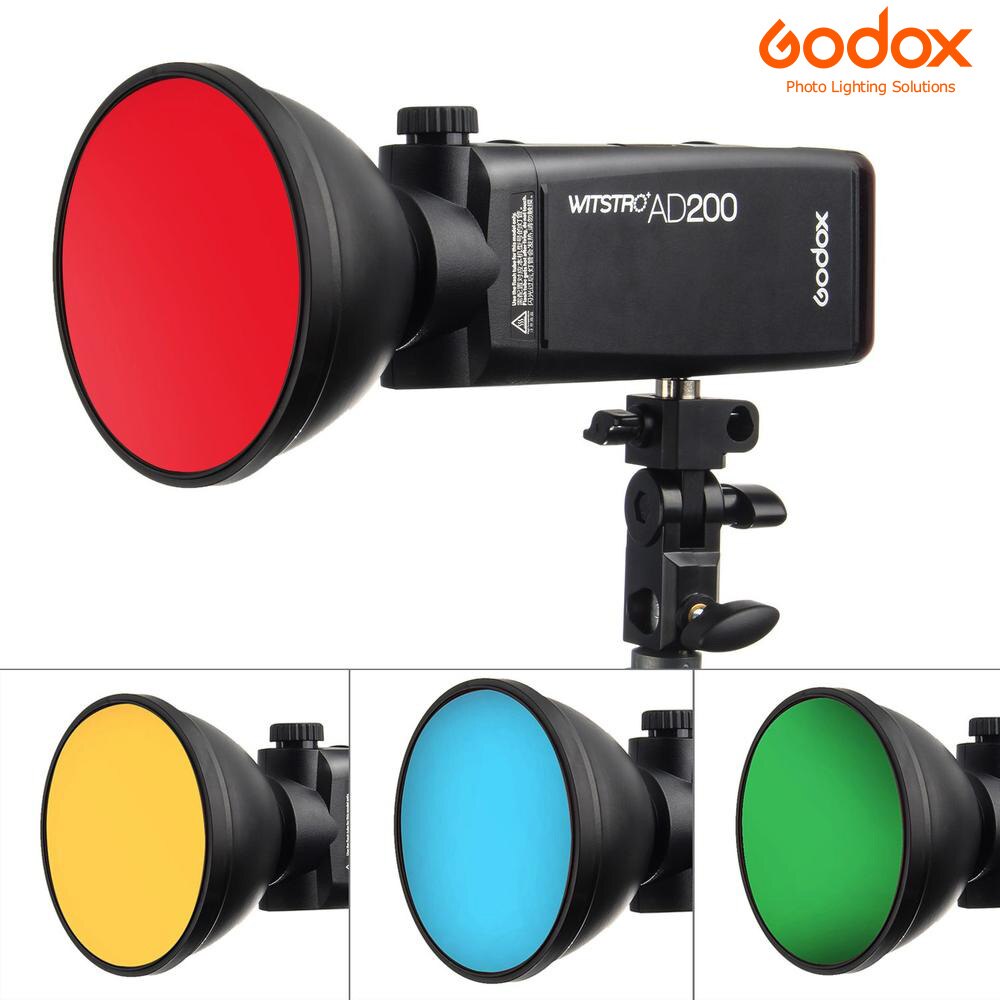 Godox AD-S11 kolor żele filtr siatki o strukturze plastra miodu + AD-S2 standardowy reflektor miękki dyfuzor dla Witstro AD-360 II AD360II AD180 AD200