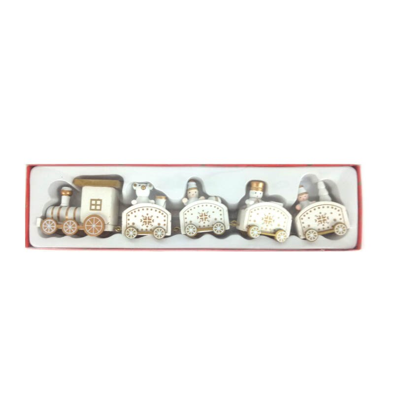 Decorazioni natalizie Montessori treno in legno bambini scuola materna regali per il giorno di natale decorazione per finestre giocattoli artigianali in legno: A White 5pcs