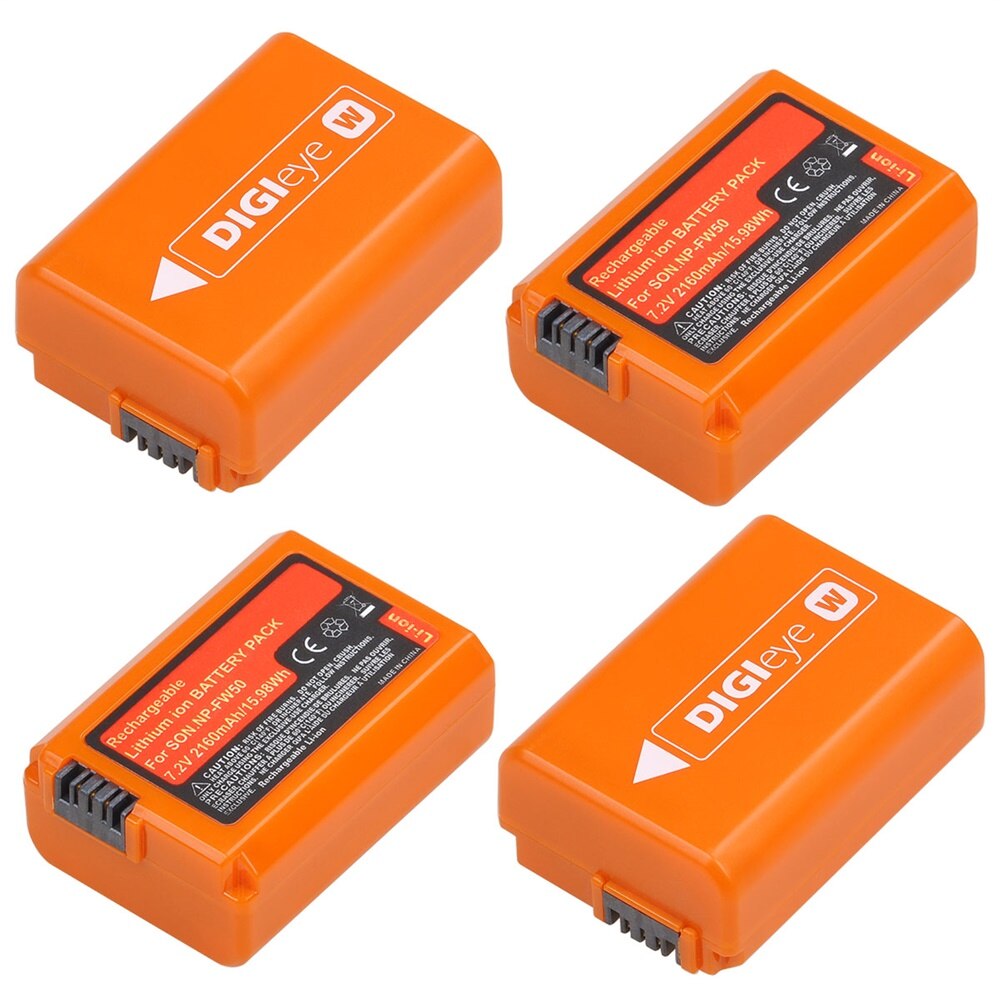2160 mah np -fw50 npfw 50 batteri + lcd dubbel laddare för sony  a6000 a6400 a6500 a6300 a7 a7ii a7 rii  a7 sii  a7s a7r rx10: 4 batterier
