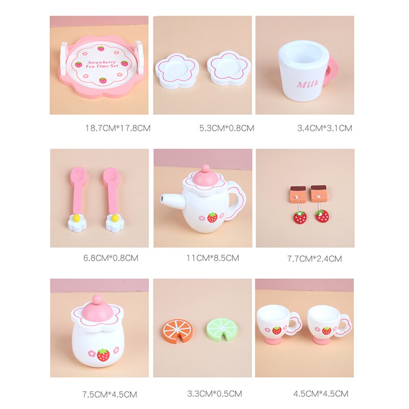 Simulation Wooden Kitchen Toy Tea Set Toy Puzzle Pretend Play House Toy Early Education Tableware For Girl