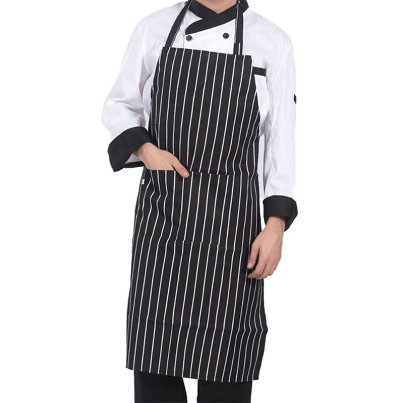 Verstelbare Halve Lengte Volwassen Schort Gestreepte Hotel Restaurant Chef Ober Schort Keuken Kok Schort: Stripe apron
