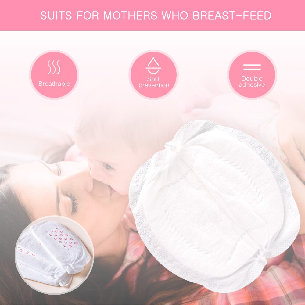 SLAIXIU 16 Pieces Breast Pads Nursing Pads Disposable Breast Pads Breastfeeding Accessories Ultra-thin Dry Soft