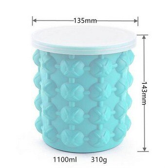 Silicone Ice Maker Fast Cold Ice Bucket Portable Bucket Wine Ice Cooler Beer Cabinet Space Saving Whiskey Freeze Kitchen Tools: large