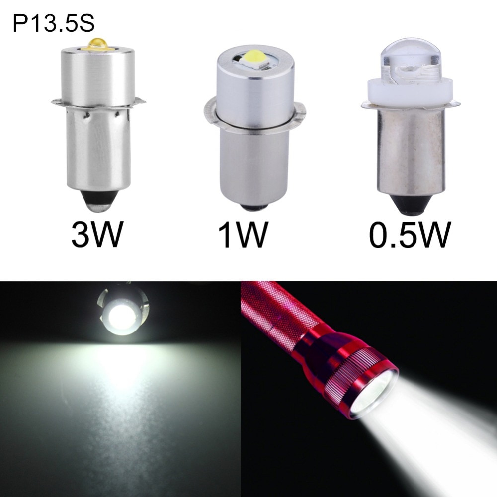 LED Upgrade Bulb For D+C cell flashlights P13.5S CREE XPG2 0.5W 1W 3W 5W 3V DC4-12V/6-24V LED Replacement Torch Bulbs