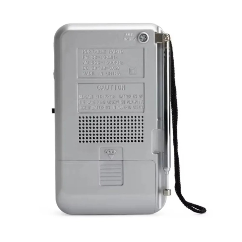 ICF-961 Portable Pocket Radios AM FM 3.5mm AUX Mini Walkman 2 x AA Battery Outdoor Stereo Radio for Walking Hiking Camping