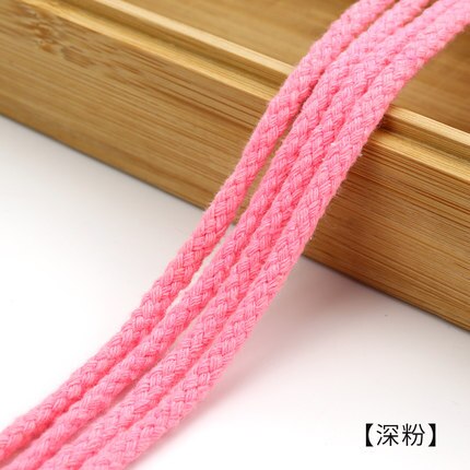 5mm Katoenen Touw Craft Decoratieve Twisted Cord Touw voor Handgemaakte Decoratie DIY Lanyard Ficelles Couleurs Draad Koord 5yards: dark pink