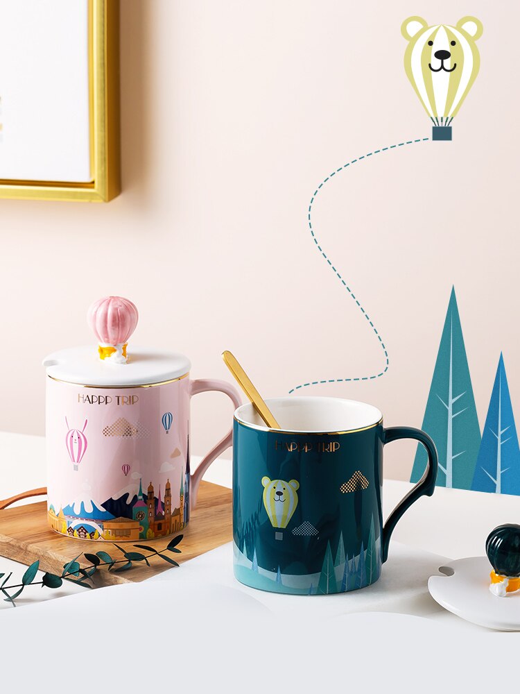 Cute Mug Ceramic Funny Handmade Personnalisable Cartoons Eco Friendly Mug Tazas De Cafe Home Drinkware DB50MK