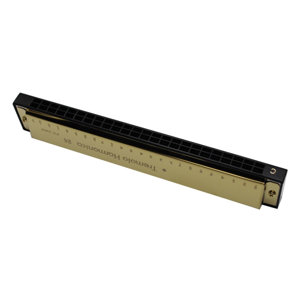 24 Hole Tremolo Harmonica C Key Polyphony Octave-tuned Mouth Organ
