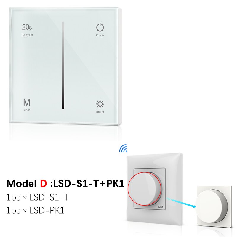 Triac LED Dimmer 220V 230V 110VAC 2.4G PK1/Wifi Remote Control Brightness adjustment for Single Color LED dimmable light bulb: Model D