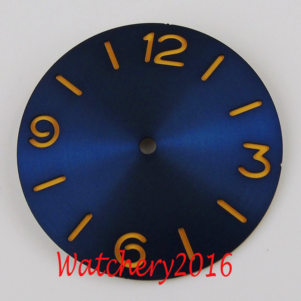 Nologo 38.5Mm Horloge Sandwich Dial Fit 6497 6498 Beweging: Blue sandwich Dial