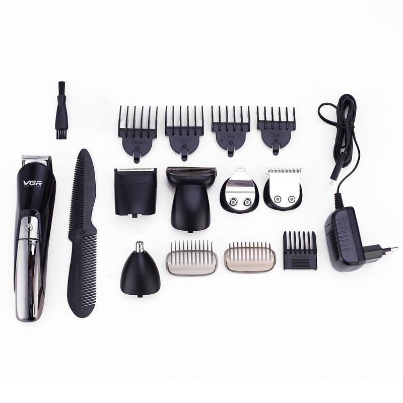 6 in 1 Electric Hair Clippers Beard Trimmer Barber Grooming Kit Rechargeable Cordless Haircut Machine