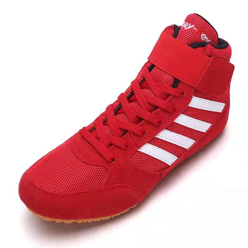 Men Women Boys Wrestling Shoes Boxing Fighting Boots Anti Slip Wrestling Training Sneakers for Men Sport Trainers: Red / 7