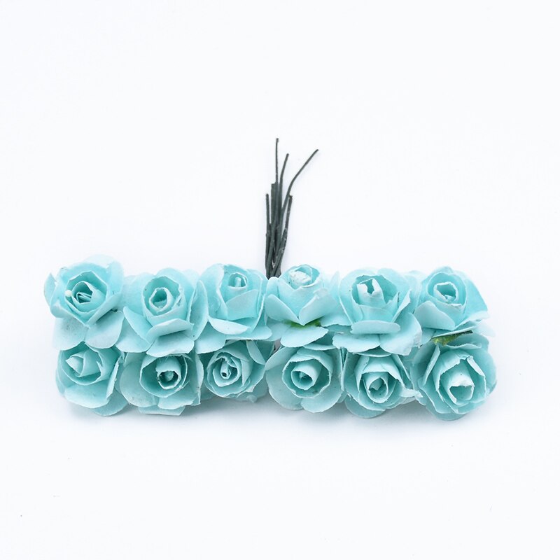 72 stykker mini papir blomster gør-det-selv slik æske bryllup brude tilbehør clearance julekrans billige kunstige blomster: 13