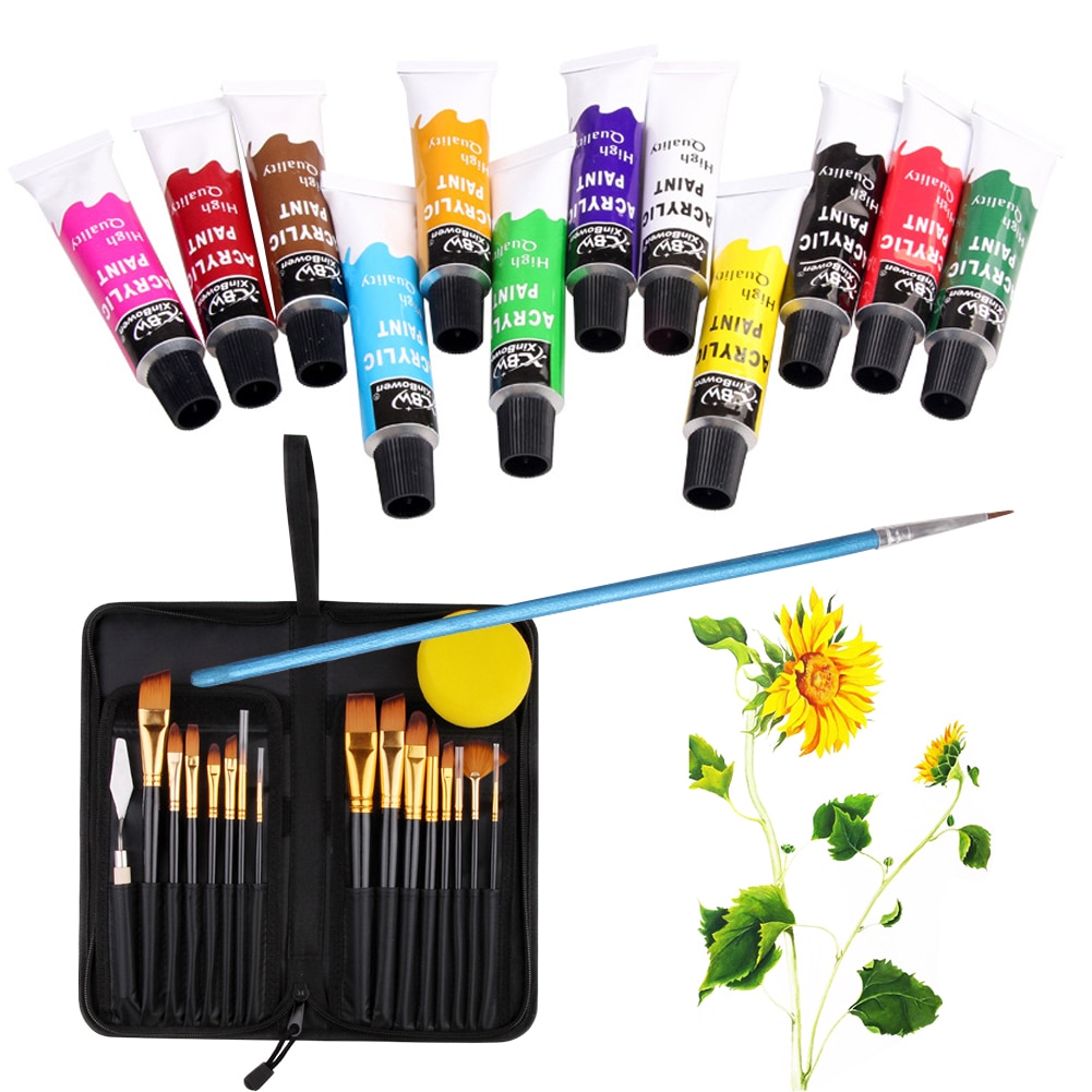 Vattenfärg kit akvarell färg med målarpensel set bärväska konst tillbehör för barn vuxna nybörjare