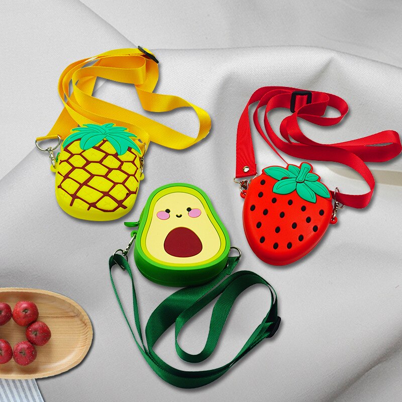 Kinderen Fruit Portemonnee Ananas Leuke Aardbei Vrouwen Messenger Bag Mini Mode Meisjes Kleine Portemonnee