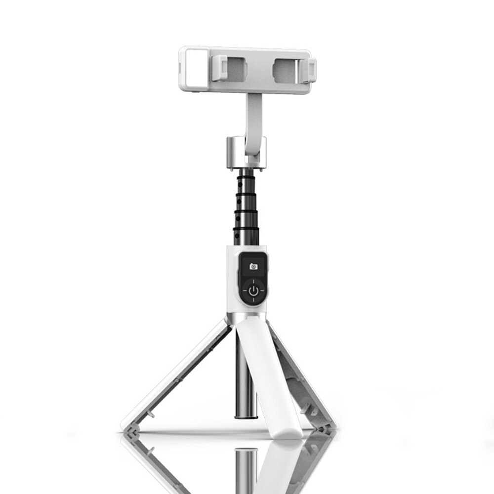 P70D Bluetooth Selfie Stick Tripod Fill light Video Record Support Universal Adjustable Direction Smartphone Stabilizer Vlog: white