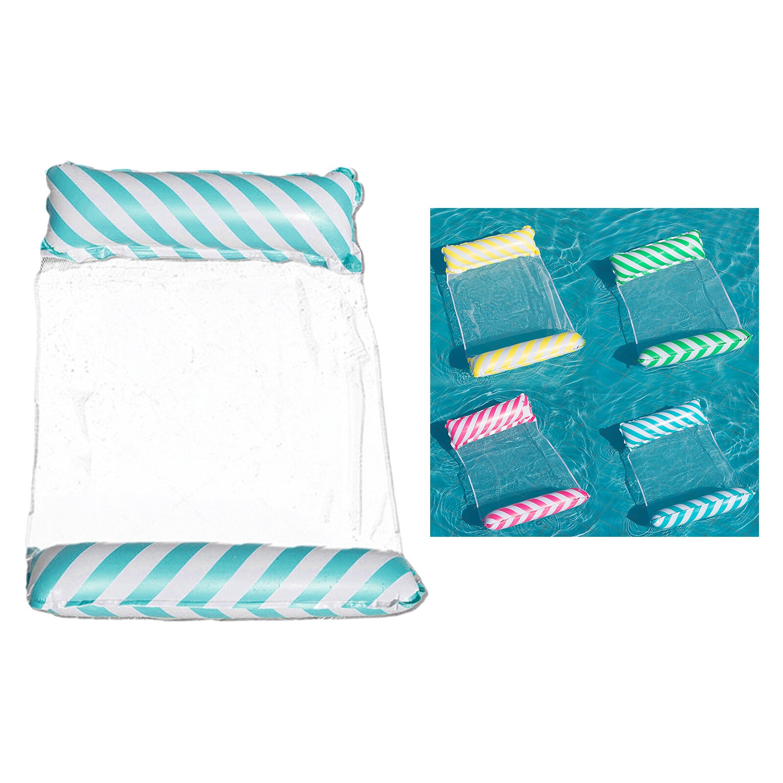 Water Hammock Swimming Pool Floating Chair Sleeping Float Lounge Cushion: Blue