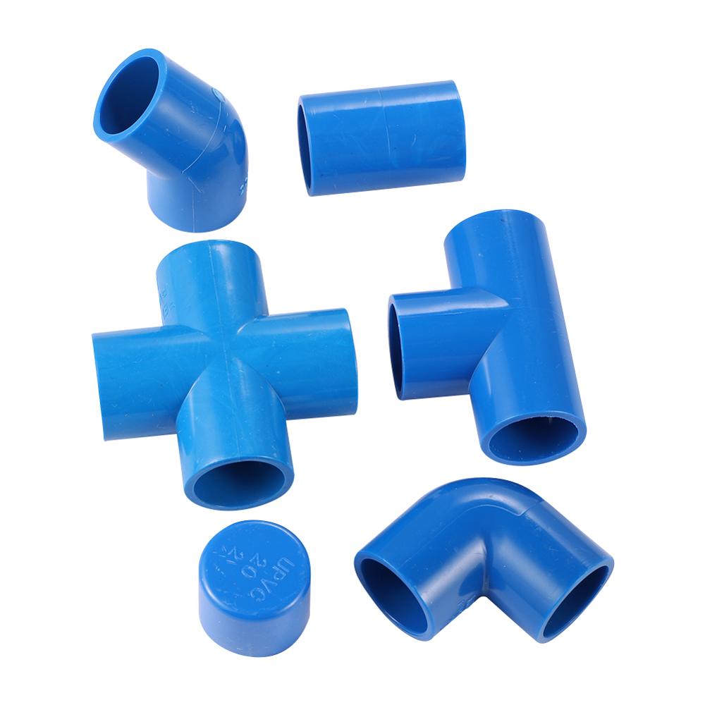 1 Pc PVC Water Supply Pipe Fitting Tee Cross Straight Elbow Equal Connector Inner Diameter 20mm Plastic Irrigation Adapter